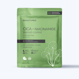 BEAUTYPRO CICA + NIACINAMIDE Blemish Control Mask - 100% Biodegradable