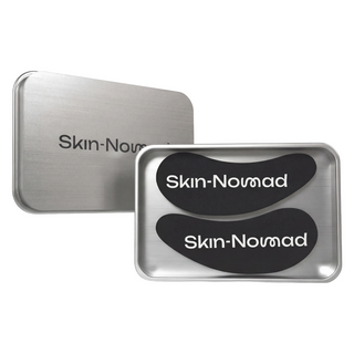 Skin-Nomad eye patches in a metal case on a white background